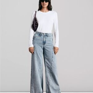 Sz 29 Rag & Bone Sofie Light Blue Wide-Leg Jeans
